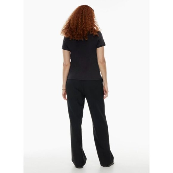 Aritzia Babaton Blue Deaton Tennis Top Short-sleeve polo t-shirt 1/4 button up M - Picture 3 of 14